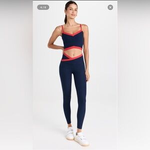Beyond Yoga Navy and Red Leggings